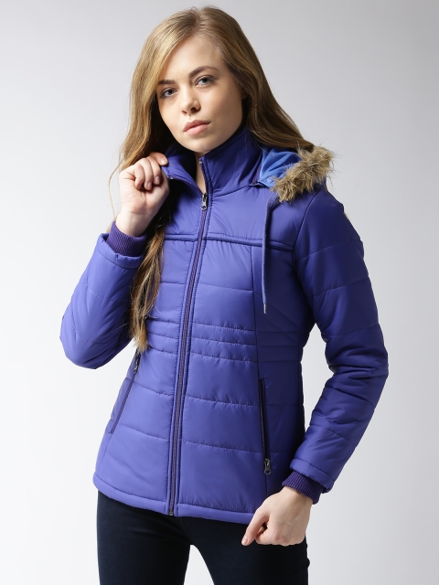 

Foreign Culture By Fort Collins Women Blue Solid Hooded Parka Jacket