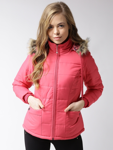 

Foreign Culture By Fort Collins Women Pink Solid Parka Jacket