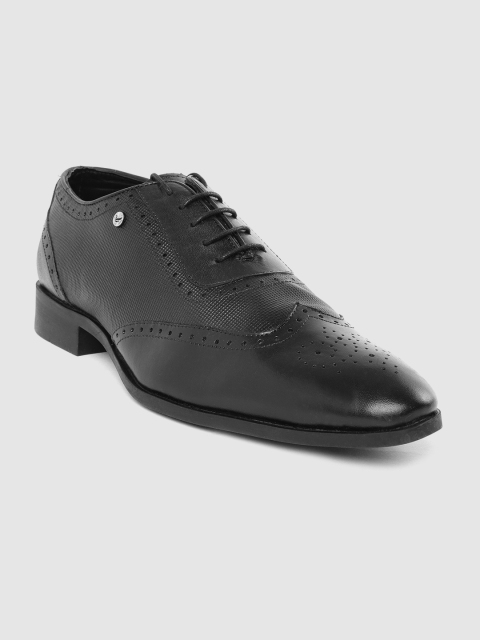 

Blackberrys Men Black Leather Textured Formal Brogues