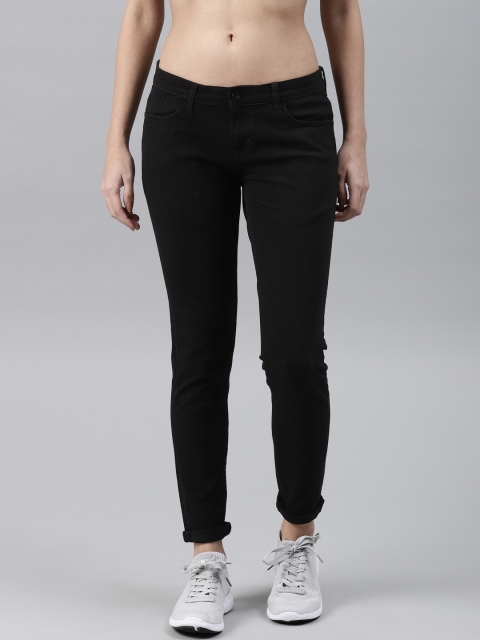 

HRX by Hrithik Roshan Women Black Skinny Fit Mid-Rise Clean Look Stretchable Jeans