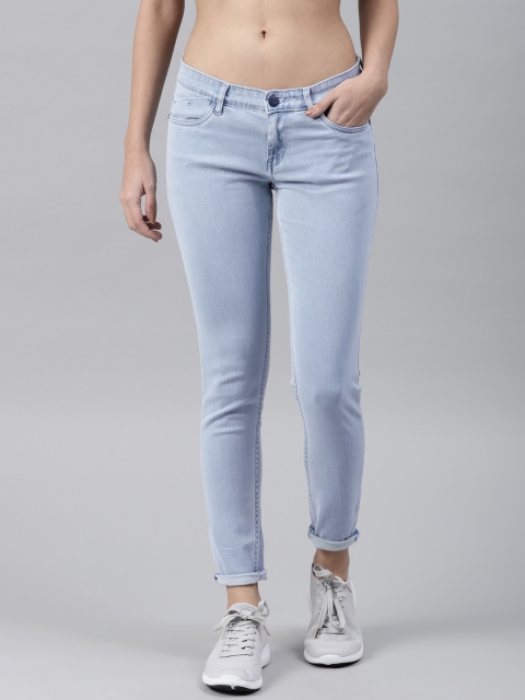

HRX by Hrithik Roshan Women Blue Skinny Fit Mid-Rise Clean Look Stretchable Jeans