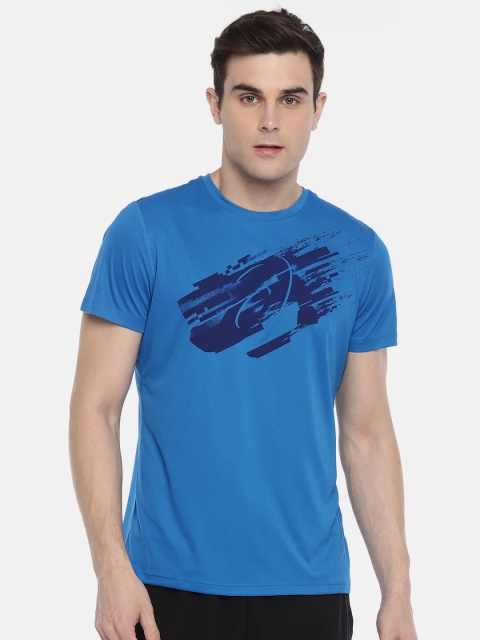 

ASICS Men Blue Printed Silver SS Graphic Round Neck T-shirt