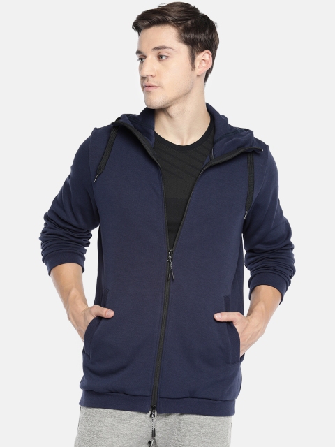 

ASICS Men Navy Blue Solid Front-Open Sweater