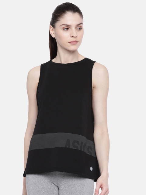 

ASICS Women Black POWER Solid Tank Top