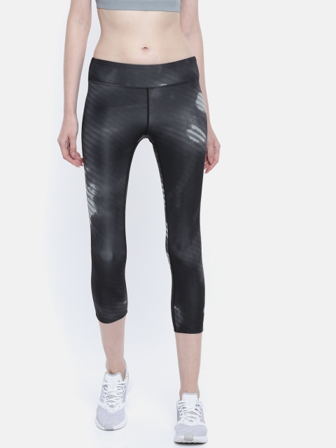 

ASICS Women Black & Grey Printed GRAPHIC 3/4 Tights