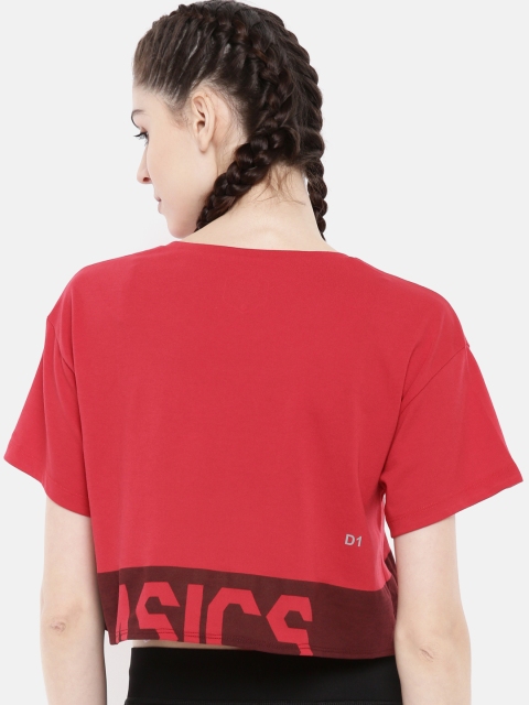 

ASICS Women Red POWER Colourblocked Crop Top