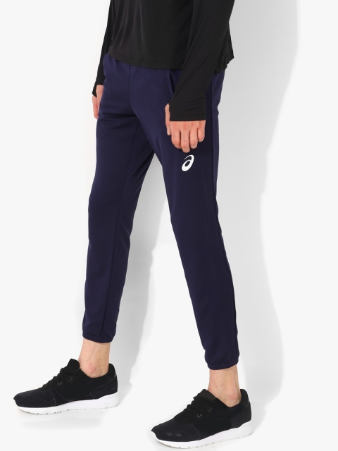 

ASICS Men Navy Solid Cropped Joggers, Navy blue