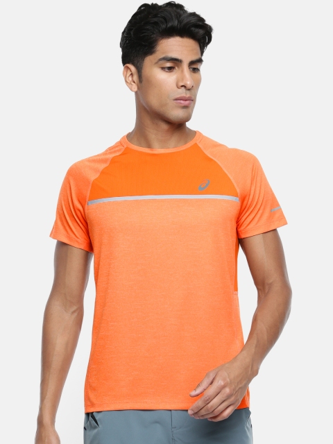 

ASICS Men Orange Solid Regular Fit Moisture-wicking Technology Sports Tshirts