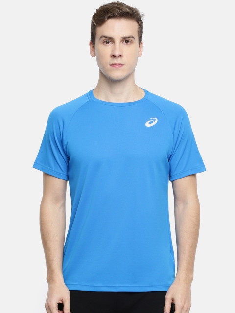 

ASICS Men Blue Solid Regular Fit Moisture-wicking Technology Sports Tshirts