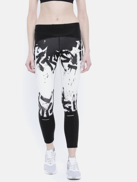 

ASICS Women White & Black Printed 7/8 Cropped Tights