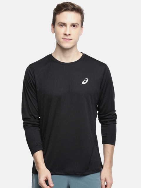 

ASICS Men Black Solid SILVER LS T-shirt