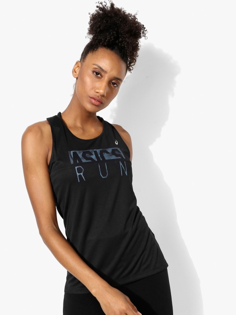 

ASICS Women Black SILVER GRAPHIC Printed Tank Top