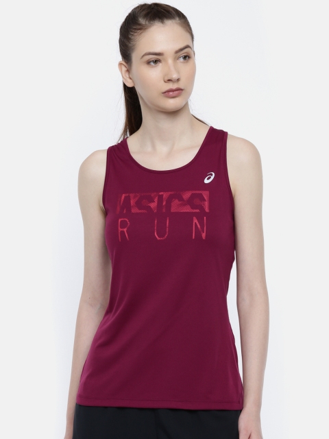 

ASICS Women Burgundy SILVER GRAPHIC Printed Tank Top