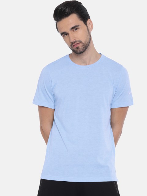 

ASICS Men Blue Solid Tshirt