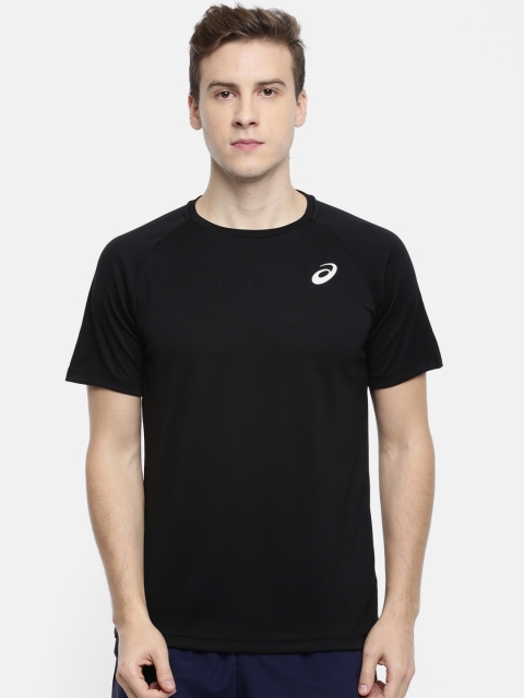 

ASICS Men Black Solid ENTRY SS TOP T-shirt