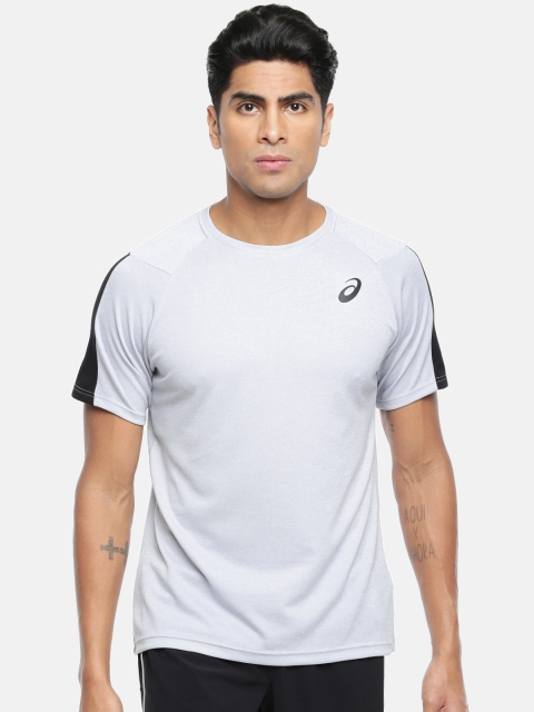 

ASICS Men Grey Solid Round Neck T-shirt
