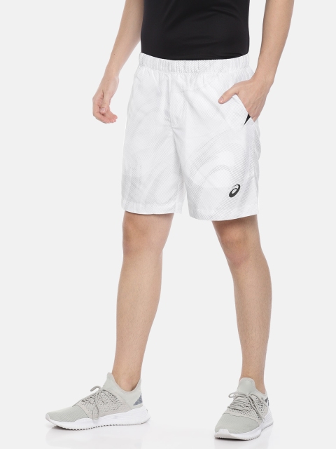 

ASICS Men White Printed GPX SHORT Regular Fit Sports Shorts