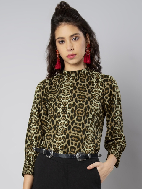 

FabAlley Women Brown Printed Top