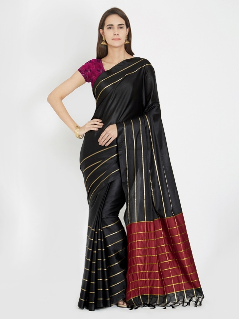 

Rajesh Silk Mills Black Embellished Pure Silk Saree