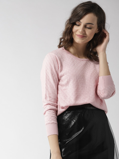 

Species Women Pink Self-Design Pullover