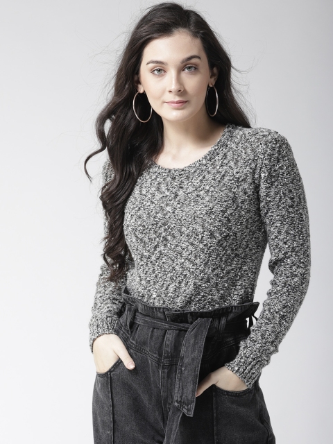 

Species Women Grey Self Design Pullover