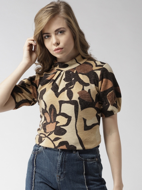

Species Women Beige & Brown Printed Pullover