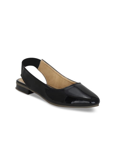 

Kielz Women Black Solid Synthetic Patent Mules