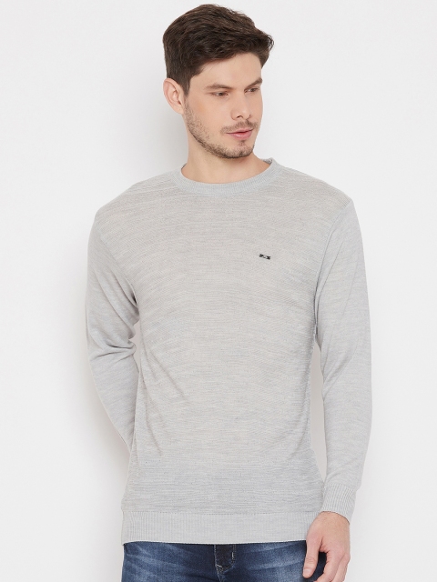 

Duke Men Grey Solid Woolen Pullover