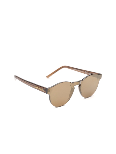 

Daniel Klein Women Mirrored Rimless Oval Sunglasses DK4202P-C8, Brown