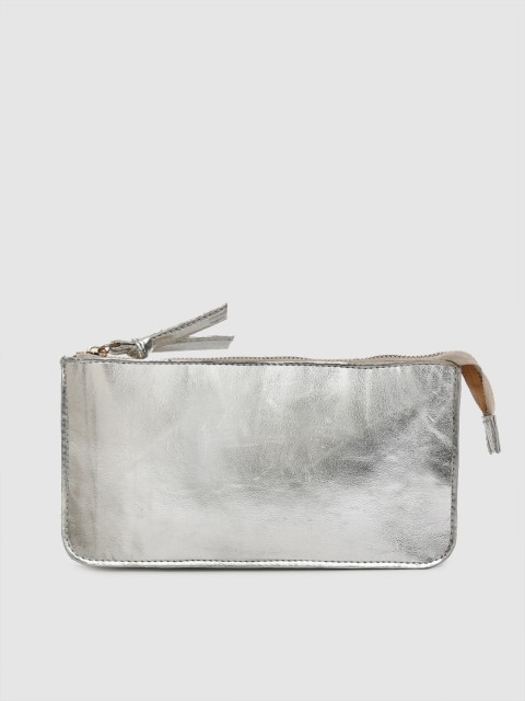 

Carlton London Silver-Toned Solid Clutch