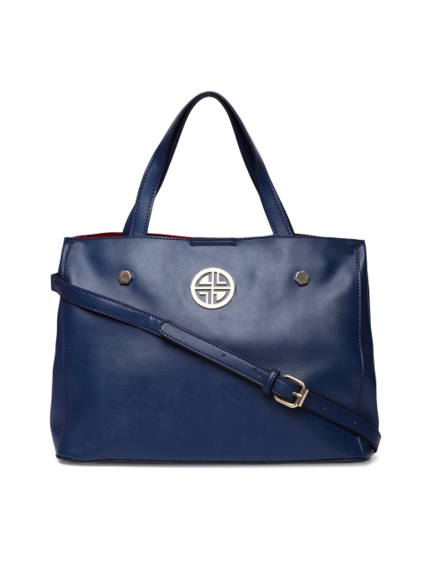 

Carlton London Navy Blue Solid Handheld Bag