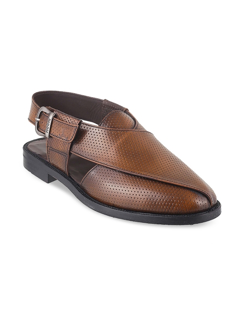 

Mochi Men Brown Leather Shoe-Style Sandals