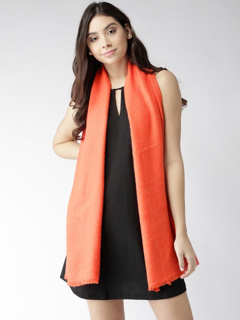

Style Quotient Women Orange Solid Shawl
