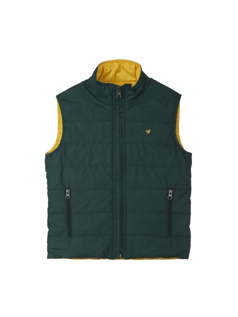 

612 league Boys Olive Green Solid Open Front Jacket
