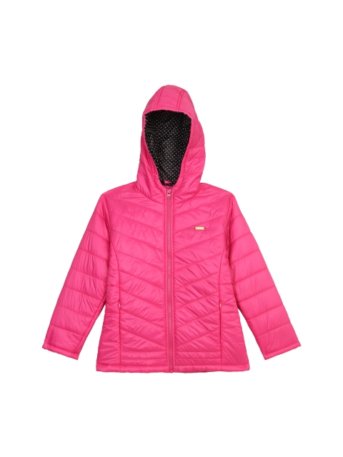 

612 league Girls Pink Solid Open Front Jacket