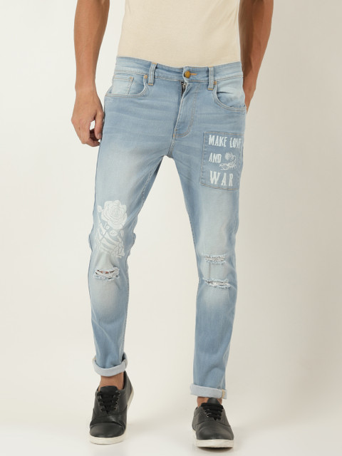 

Blue Saint Men Blue Skinny Fit Mid-Rise Mildly-Distressed Jeans