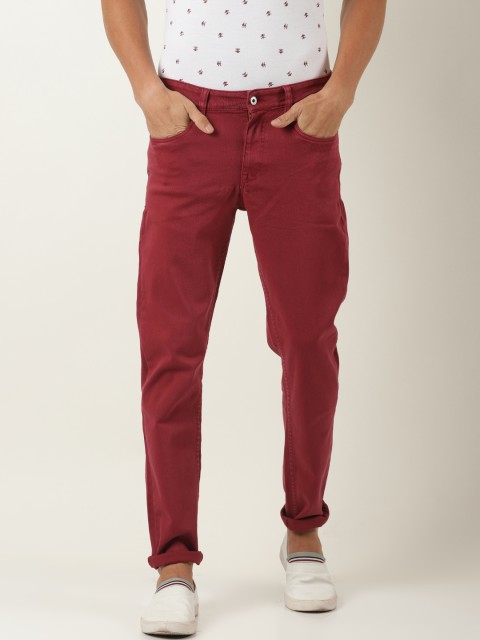 

Blue Saint Men Burgundy Skinny Fit Mid-Rise Clean Look Jeans
