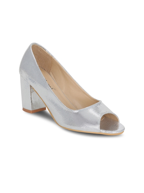 

Get Glamr Women Silver-Toned Solid Peep Toes