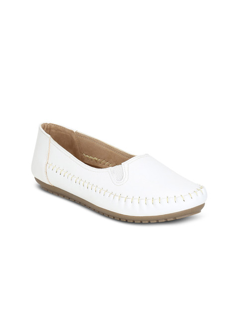 

Get Glamr Women White Solid Synthetic Ballerinas