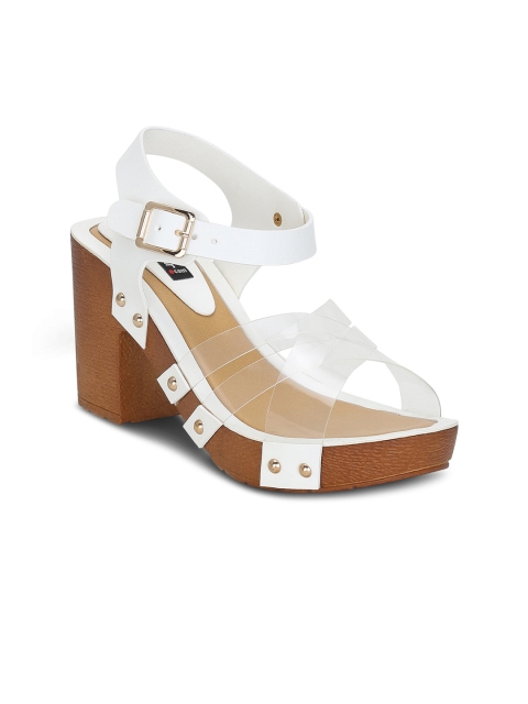 

Get Glamr Women White Colourblocked Heels