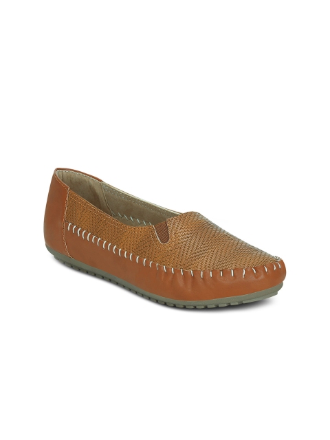 

Get Glamr Women Tan Brown Woven Design Ballerinas