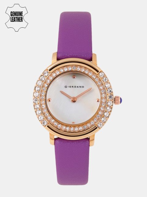 

GIORDANO Women White Embellished Analogue Watch C2132-03