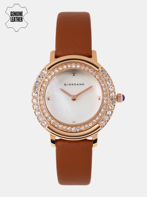 

GIORDANO Women Off-White Embellished Analogue Watch C2132-04