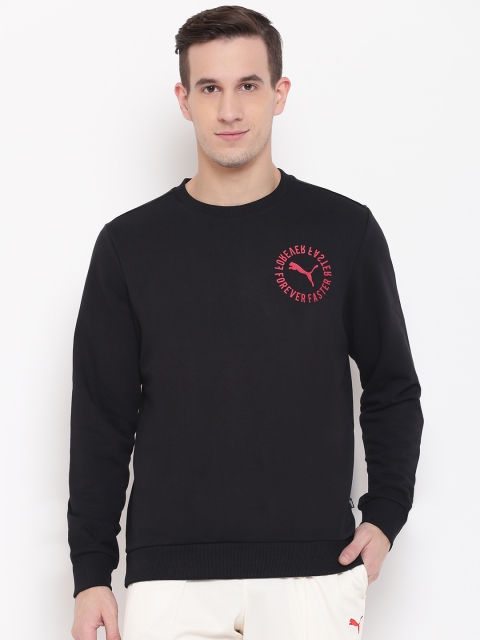 

Puma Men Black Graphic Crew TR II Sweatshirt