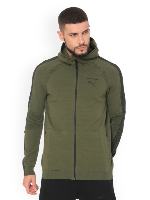 

Puma Men Olive Green Solid Jacket