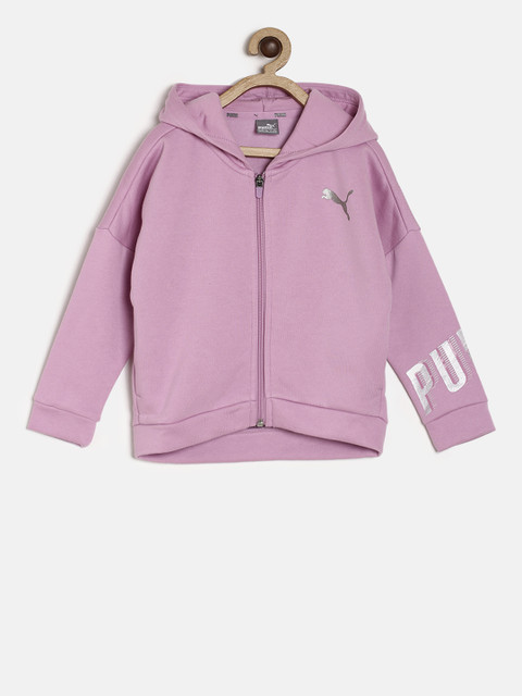 

Puma Girls Pink Printed Style FZ Hoody Sporty Jacket