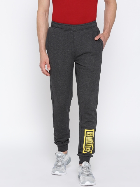 

Puma Men Charcoal Grey Graphic Solid Joggers
