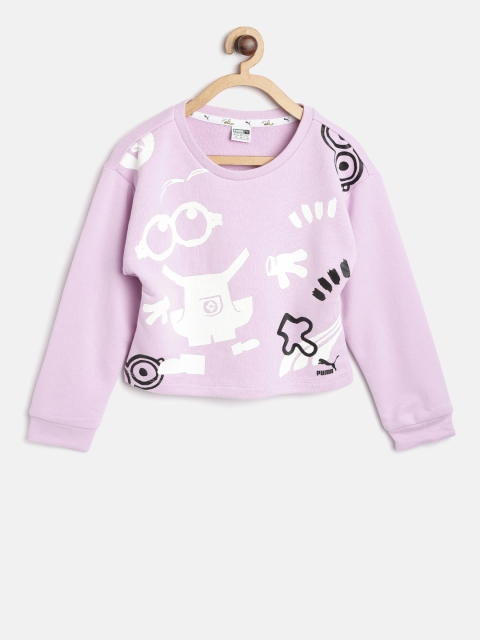 

Puma Girls Lavender Minions Crew Winsome Orchid Printed Sweatshirt