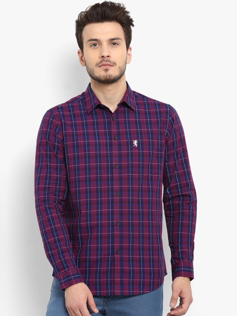 

Red Tape Men Blue & Purple Regular Fit Checked Casual Shirt