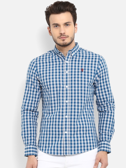 

Red Tape Men Blue & White Regular Fit Checked Casual Shirt